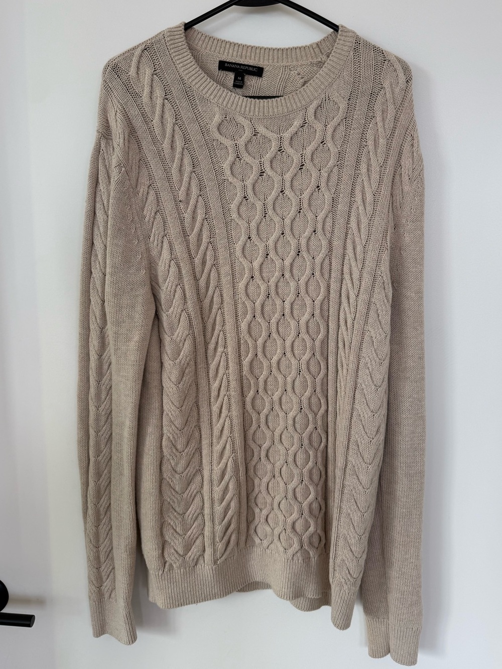 Banana Republic Men’s Cable Knit Crewneck Sweater - Taupe